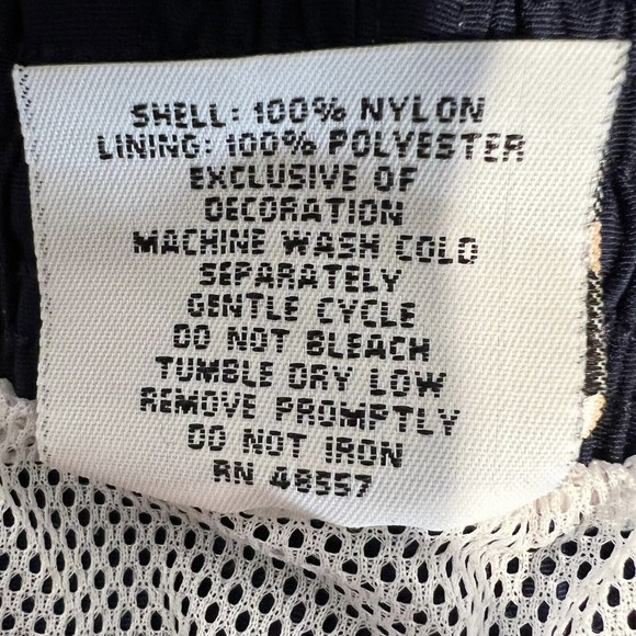 VTG Down Under Swim Trunks Navy/Wh Floral Trim Pockets Lined Elastic Taiwan XL - Picture 7 of 7